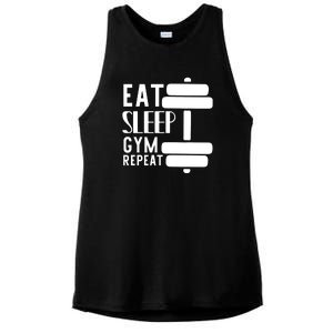 Eat Sleep Gym Repeat Ladies PosiCharge Tri-Blend Wicking Tank