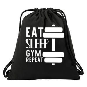 Eat Sleep Gym Repeat Drawstring Bag