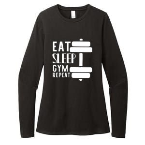 Eat Sleep Gym Repeat Womens CVC Long Sleeve Shirt