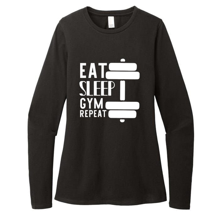 Eat Sleep Gym Repeat Womens CVC Long Sleeve Shirt