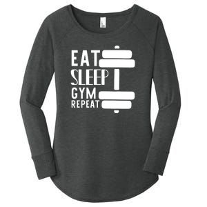 Eat Sleep Gym Repeat Women's Perfect Tri Tunic Long Sleeve Shirt