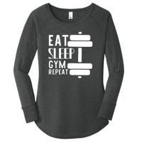 Eat Sleep Gym Repeat Women's Perfect Tri Tunic Long Sleeve Shirt