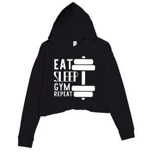 Eat Sleep Gym Repeat Crop Fleece Hoodie