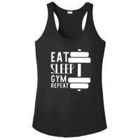 Eat Sleep Gym Repeat Ladies PosiCharge Competitor Racerback Tank