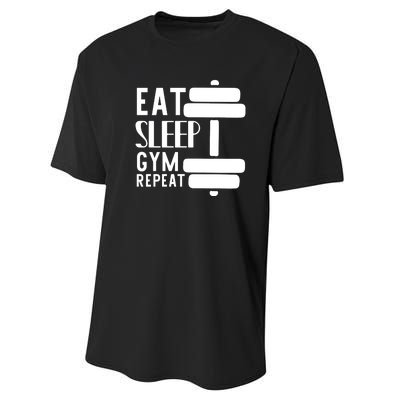 Eat Sleep Gym Repeat Performance Sprint T-Shirt