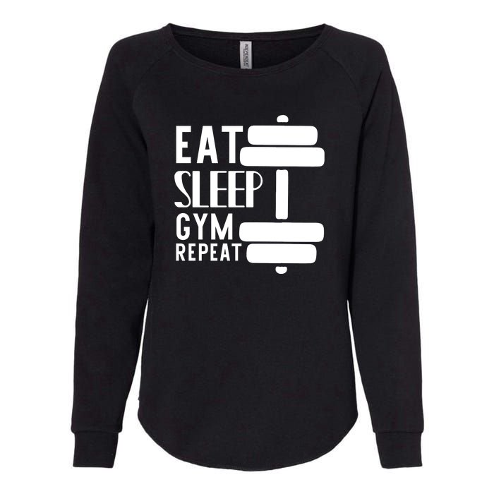 Eat Sleep Gym Repeat Womens California Wash Sweatshirt