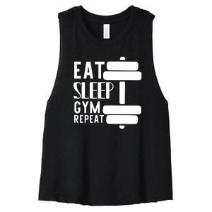 Eat Sleep Gym Repeat Women's Racerback Cropped Tank