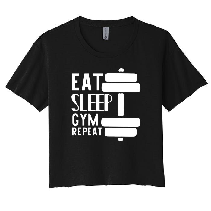 Eat Sleep Gym Repeat Women's Crop Top Tee