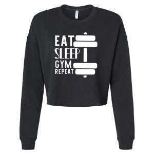 Eat Sleep Gym Repeat Cropped Pullover Crew