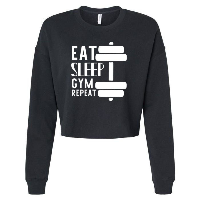 Eat Sleep Gym Repeat Cropped Pullover Crew