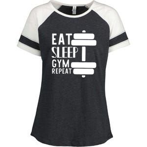 Eat Sleep Gym Repeat Enza Ladies Jersey Colorblock Tee