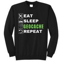 Eat Sleep Geocaching Repeat, Outdoorsman, Funny Geocache, Geocaching Tall Sweatshirt