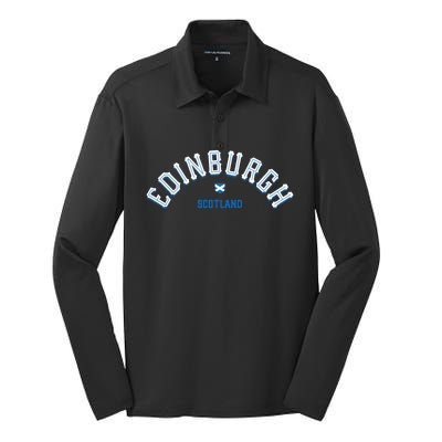 Edinburgh Scotland Gift Silk Touch Performance Long Sleeve Polo