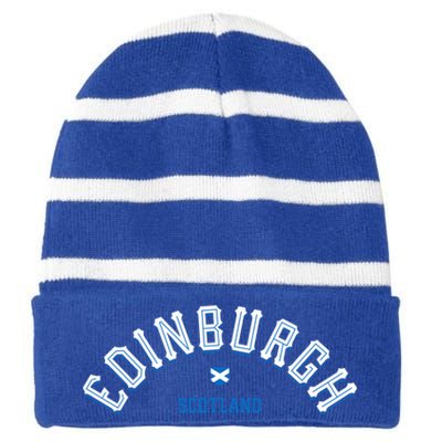 Edinburgh Scotland Gift Striped Beanie with Solid Band