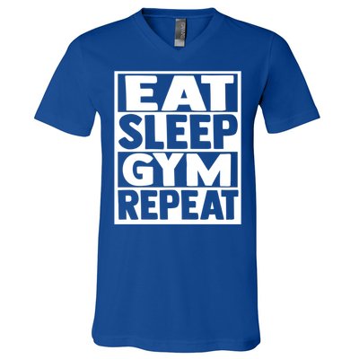 Eat Sleep Gym Repeat Fitness Fitness Motivation Weight Meaningful Gift V-Neck T-Shirt