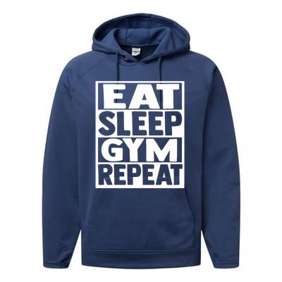 Eat Sleep Gym Repeat Fitness Fitness Motivation Weight Meaningful Gift Performance Fleece Hoodie