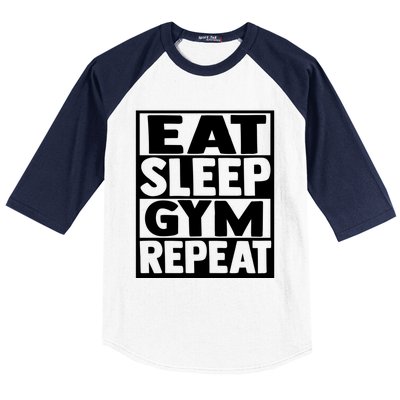 Eat Sleep Gym Repeat Fitness Fitness Motivation Weight Meaningful Gift Baseball Sleeve Shirt