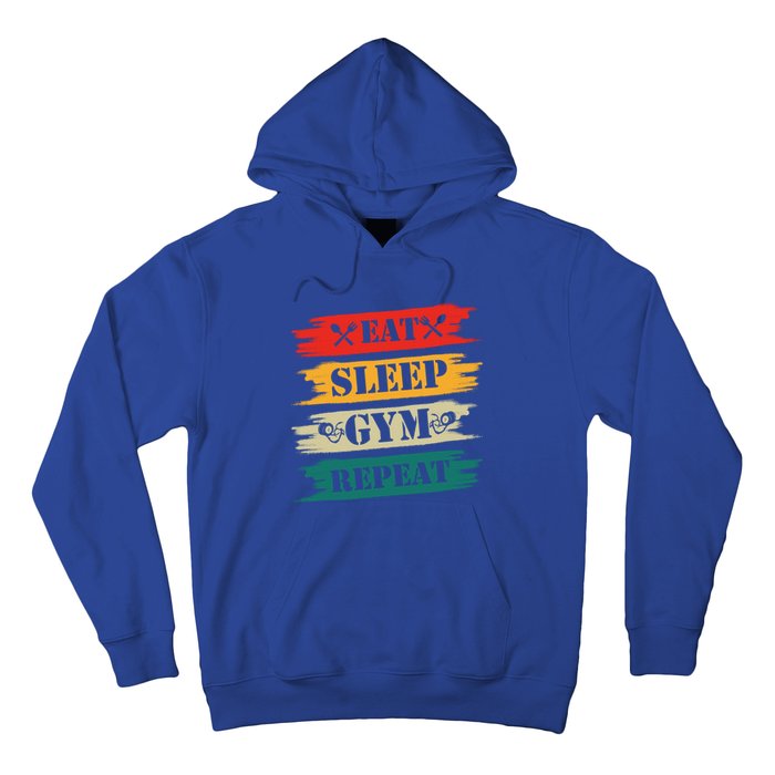 Eat Sleep Gym Repeat Retro Vintage Workout Gift Hoodie