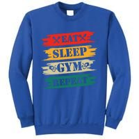 Eat Sleep Gym Repeat Retro Vintage Workout Gift Sweatshirt