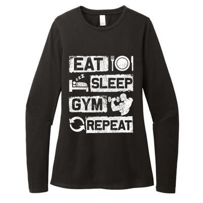 Eat Sleep Gym Repeat Funny Sports Bodybuilding Clothing: Gift Womens CVC Long Sleeve Shirt