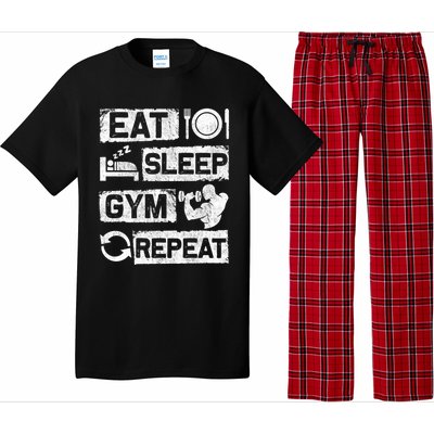 Eat Sleep Gym Repeat Funny Sports Bodybuilding Clothing: Gift Pajama Set