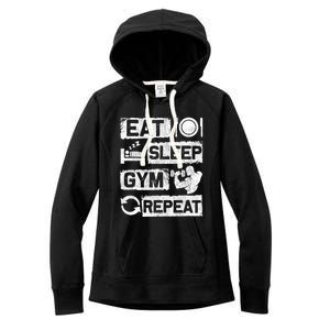 Eat Sleep Gym Repeat Funny Sports Bodybuilding Clothing: Gift Women's Fleece Hoodie