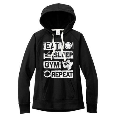 Eat Sleep Gym Repeat Funny Sports Bodybuilding Clothing: Gift Women's Fleece Hoodie