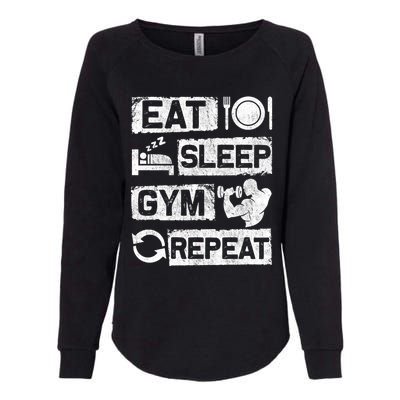 Eat Sleep Gym Repeat Funny Sports Bodybuilding Clothing: Gift Womens California Wash Sweatshirt