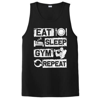 Eat Sleep Gym Repeat Funny Sports Bodybuilding Clothing: Gift PosiCharge Competitor Tank