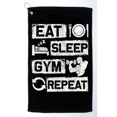 Eat Sleep Gym Repeat Funny Sports Bodybuilding Clothing: Gift Golf Towel