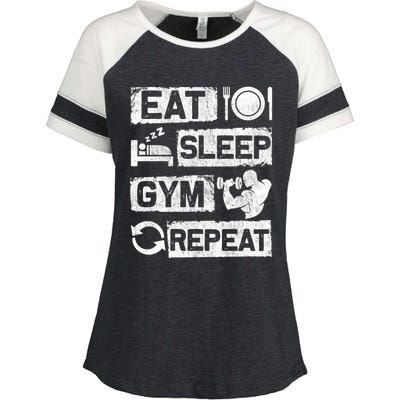 Eat Sleep Gym Repeat Funny Sports Bodybuilding Clothing: Gift Enza Ladies Jersey Colorblock Tee