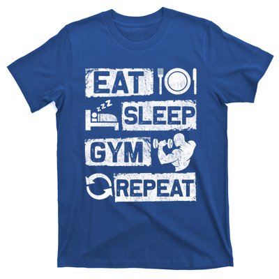 Eat Sleep Gym Repeat Funny Sports Bodybuilding Clothing: Gift T-Shirt