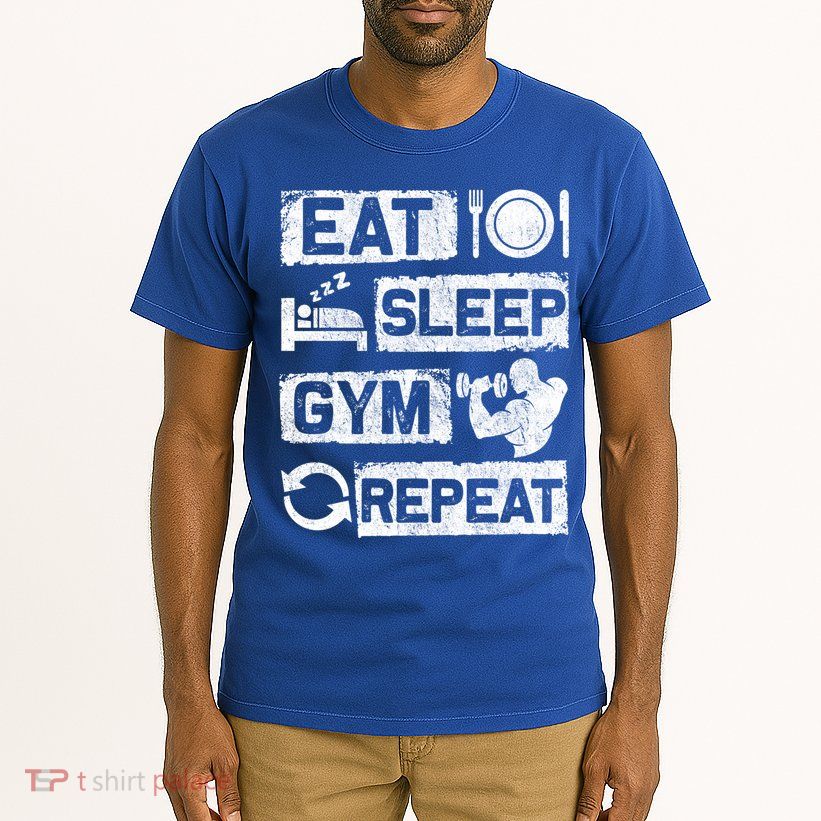 Eat Sleep Gym Repeat Funny Sports Bodybuilding Clothing: Gift Tall T-Shirt