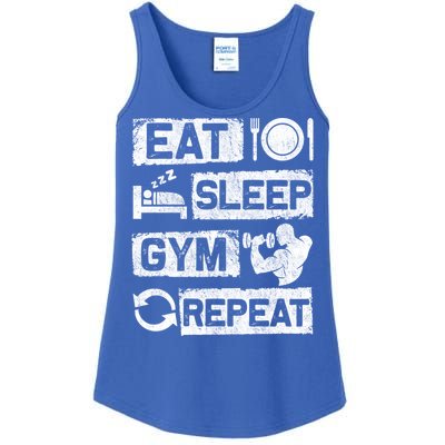 Eat Sleep Gym Repeat Funny Sports Bodybuilding Clothing: Gift Ladies Essential Tank