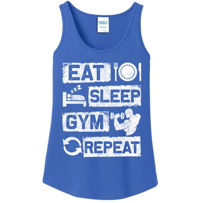 Eat Sleep Gym Repeat Funny Sports Bodybuilding Clothing: Gift Ladies Essential Tank