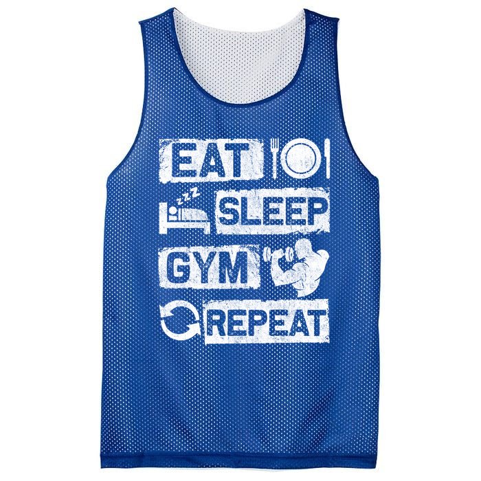 Eat Sleep Gym Repeat Funny Sports Bodybuilding Clothing: Gift Mesh Reversible Basketball Jersey Tank