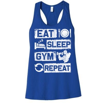 Eat Sleep Gym Repeat Funny Sports Bodybuilding Clothing: Gift Women's Racerback Tank