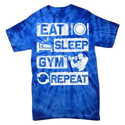 Eat Sleep Gym Repeat Funny Sports Bodybuilding Clothing: Gift Tie-Dye T-Shirt