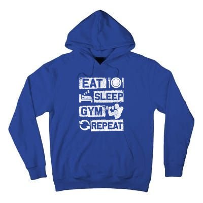 Eat Sleep Gym Repeat Funny Sports Bodybuilding Clothing: Gift Tall Hoodie