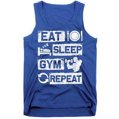 Eat Sleep Gym Repeat Funny Sports Bodybuilding Clothing: Gift Tank Top