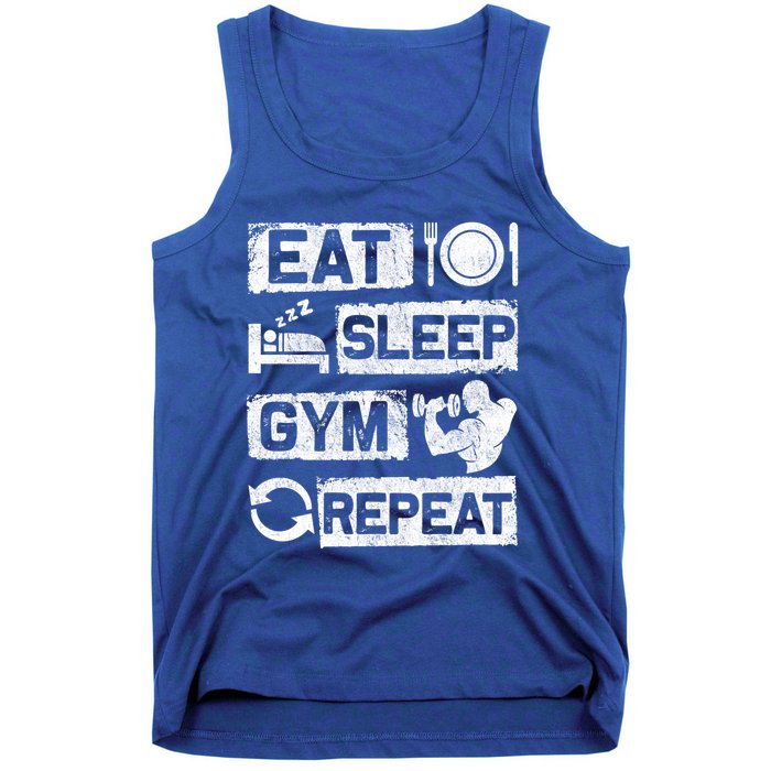 Eat Sleep Gym Repeat Funny Sports Bodybuilding Clothing: Gift Tank Top