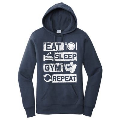 Eat Sleep Gym Repeat Funny Sports Bodybuilding Clothing: Gift Women's Pullover Hoodie