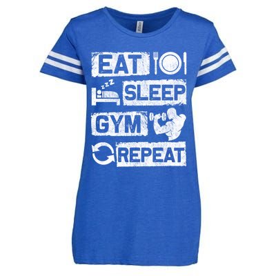 Eat Sleep Gym Repeat Funny Sports Bodybuilding Clothing: Gift Enza Ladies Jersey Football T-Shirt