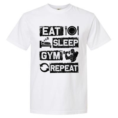 Eat Sleep Gym Repeat Funny Sports Bodybuilding Clothing: Gift Garment-Dyed Heavyweight T-Shirt