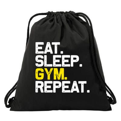 Eat Sleep Gym Repeat Gym Motivation Gift Drawstring Bag