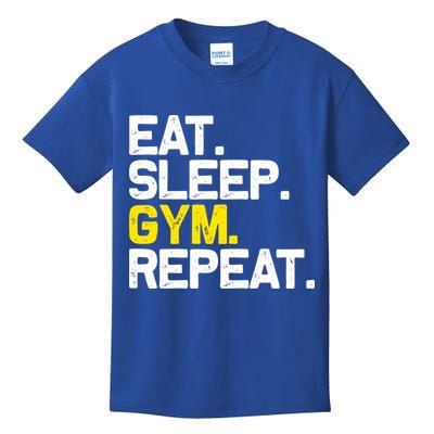 Eat Sleep Gym Repeat Gym Motivation Gift Kids T-Shirt