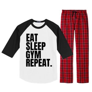 Eat Sleep Gym Repeat Gym Goer Sports Player Tee Cute Gift Raglan Sleeve Pajama Set