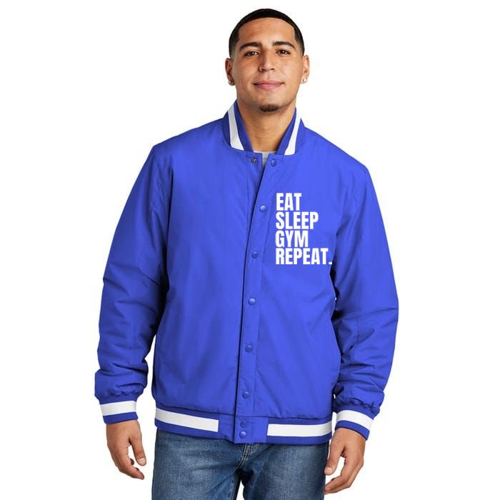 Eat Sleep Gym Repeat Gym Goer Sports Player Tee Cute Gift Insulated Varsity Jacket