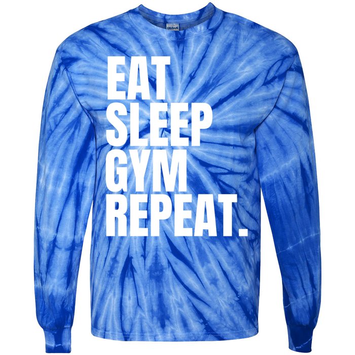 Eat Sleep Gym Repeat Gym Goer Sports Player Tee Cute Gift Tie-Dye Long Sleeve Shirt