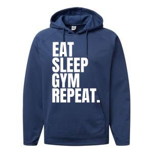 Eat Sleep Gym Repeat Gym Goer Sports Player Tee Cute Gift Performance Fleece Hoodie